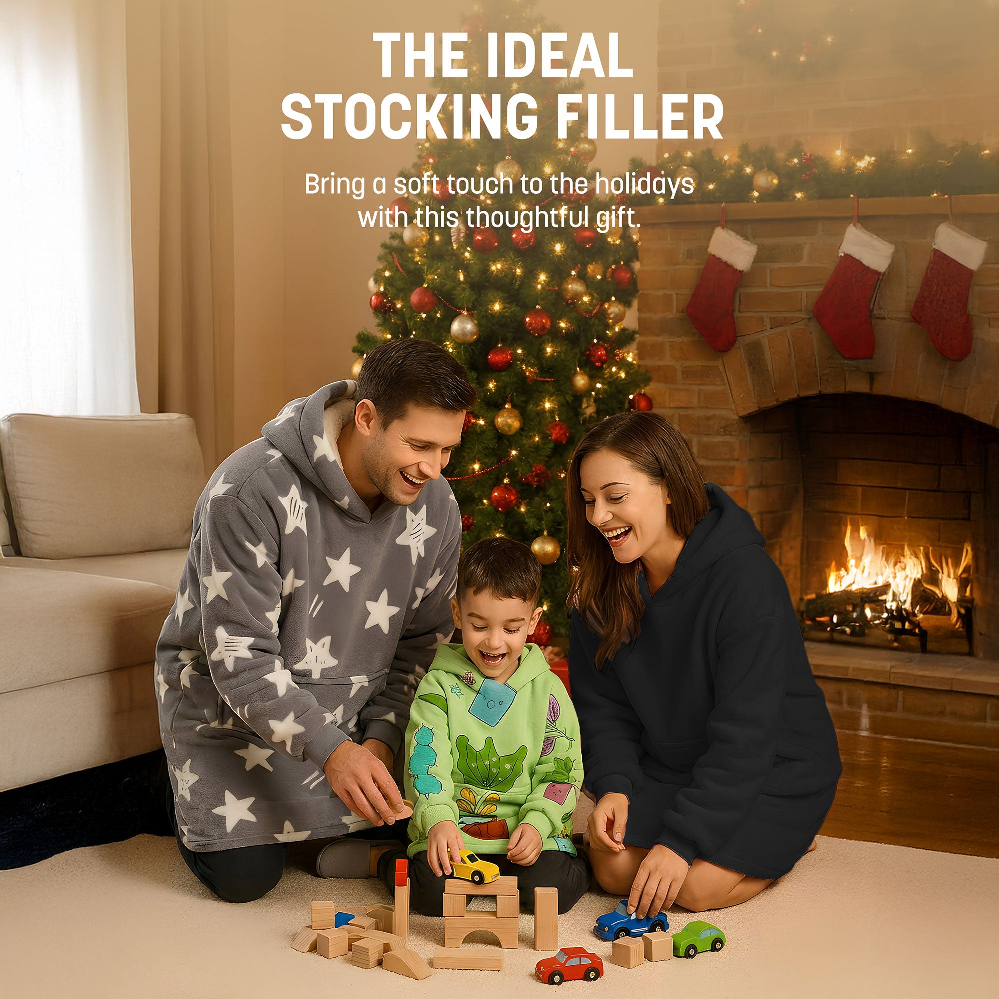 Oversized Blanket Hoodie - Thermal, Soft & Comfortable and Long Length Throw Hoodie