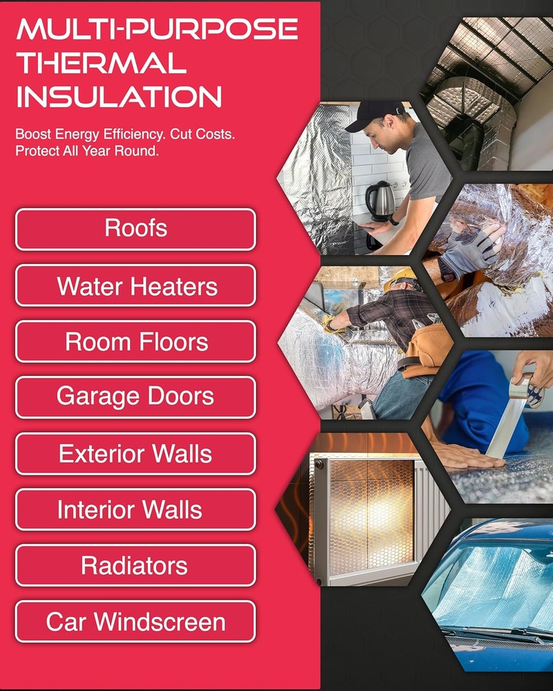 Haltons Reflective Radiator Foil – Energy Saving Insulation with 3M Self-Adhesive Pads – Easy to Install, Cut to Size – Reduce Heat Loss & Lower Bills – Covers 3+ Radiators – Thermal Barrier