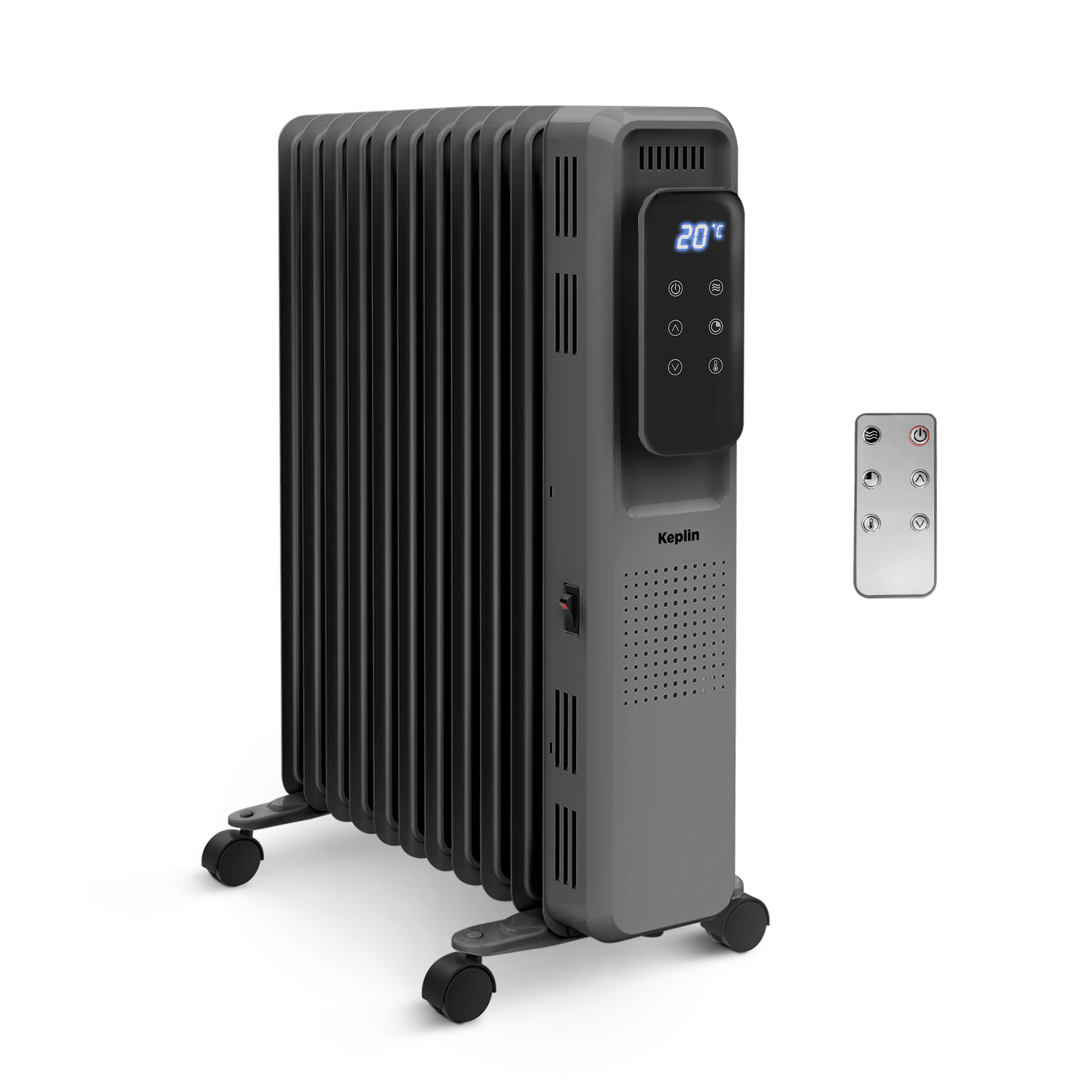 2500W Oil Filled Radiator With Digital Display - Efficient & Portable Electric Heater with Remote