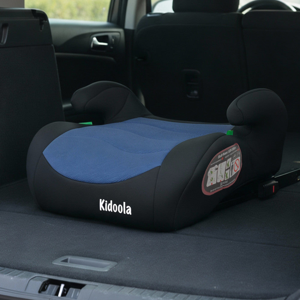 Blue booster seat packaging – ISOFIX backless car seat for children 125–150cm i-Size R129