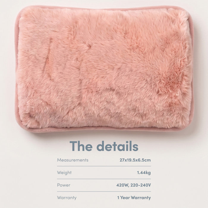 Blush electric hot water bottle, 27x19.5x6.5cm, 1.44kg and 420W mains power