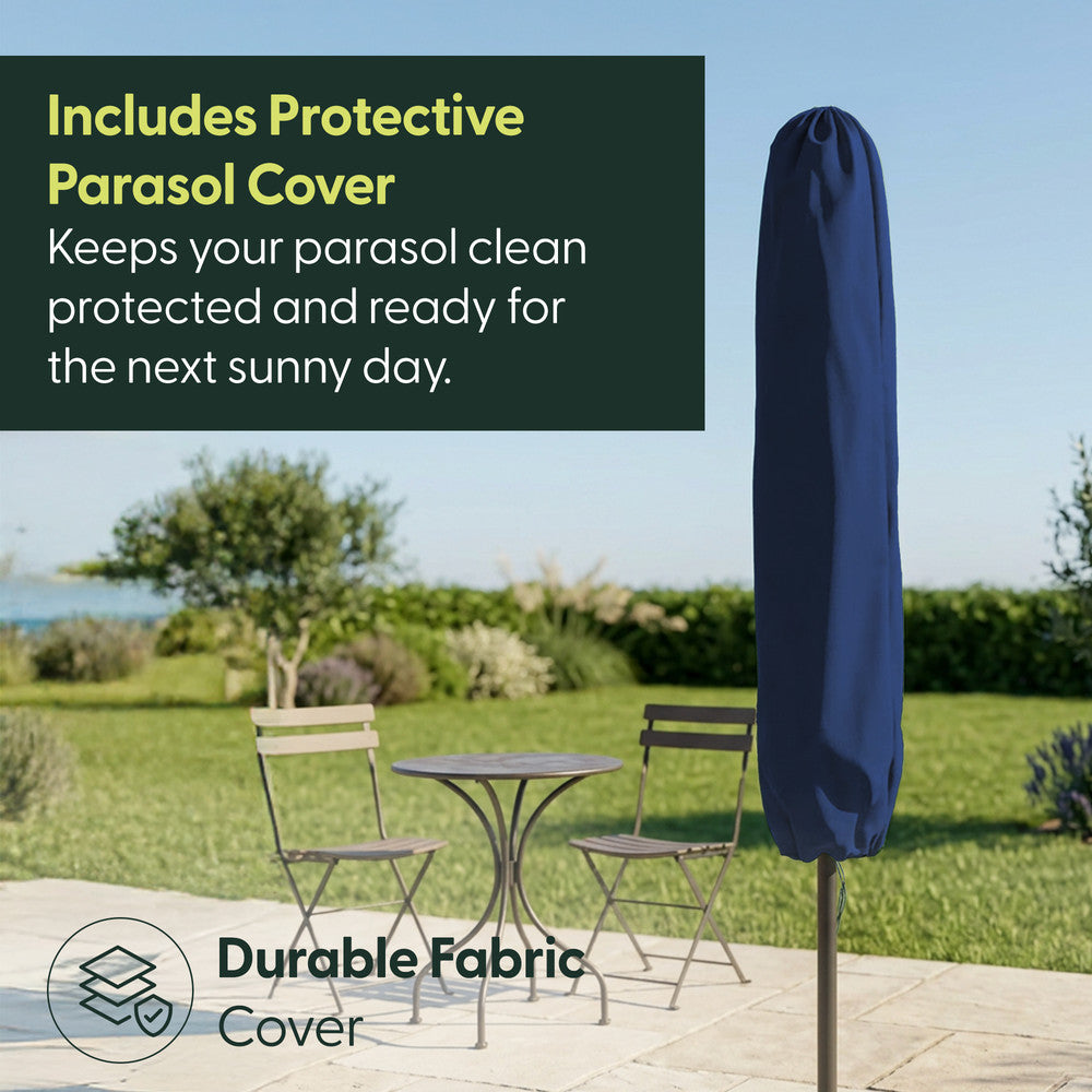 2.3m Tilting Garden Parasol with Cover for 4 Seater Tables