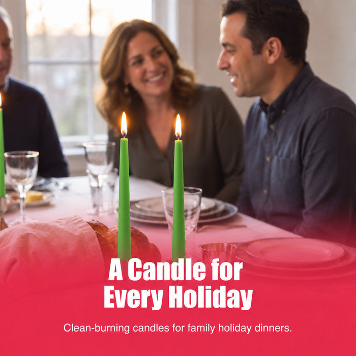 Haltons Tapered Dinner Candles - 50pk - 7-Hour Burn Time Dinner Candles, Unscented, Non-Drip & Smoke Free