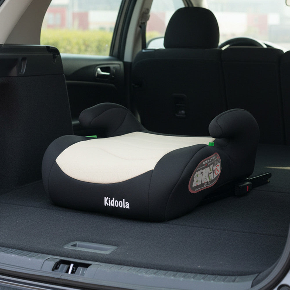 Cream grey booster seat seatbelt position – i-Size R129 approved backless child car seat