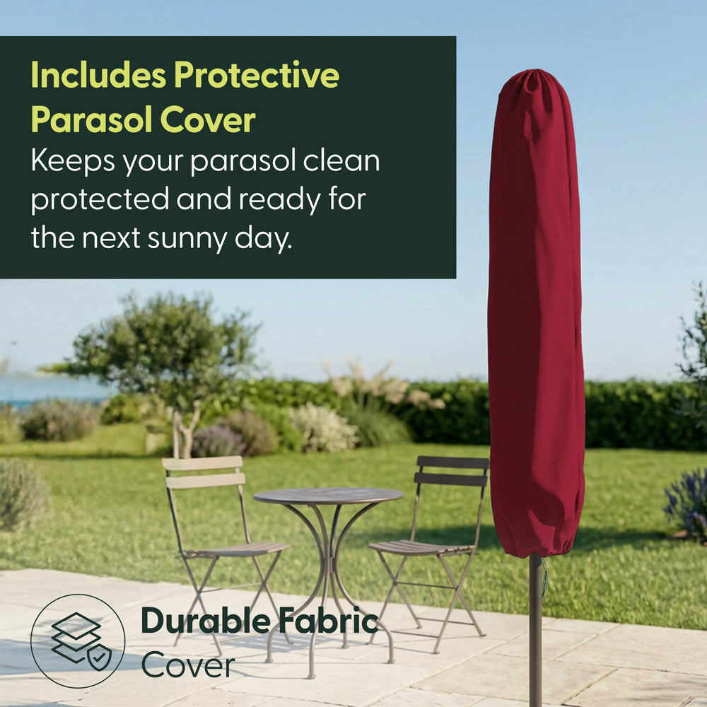 2.3m Tilting Garden Parasol with Cover for 4 Seater Tables