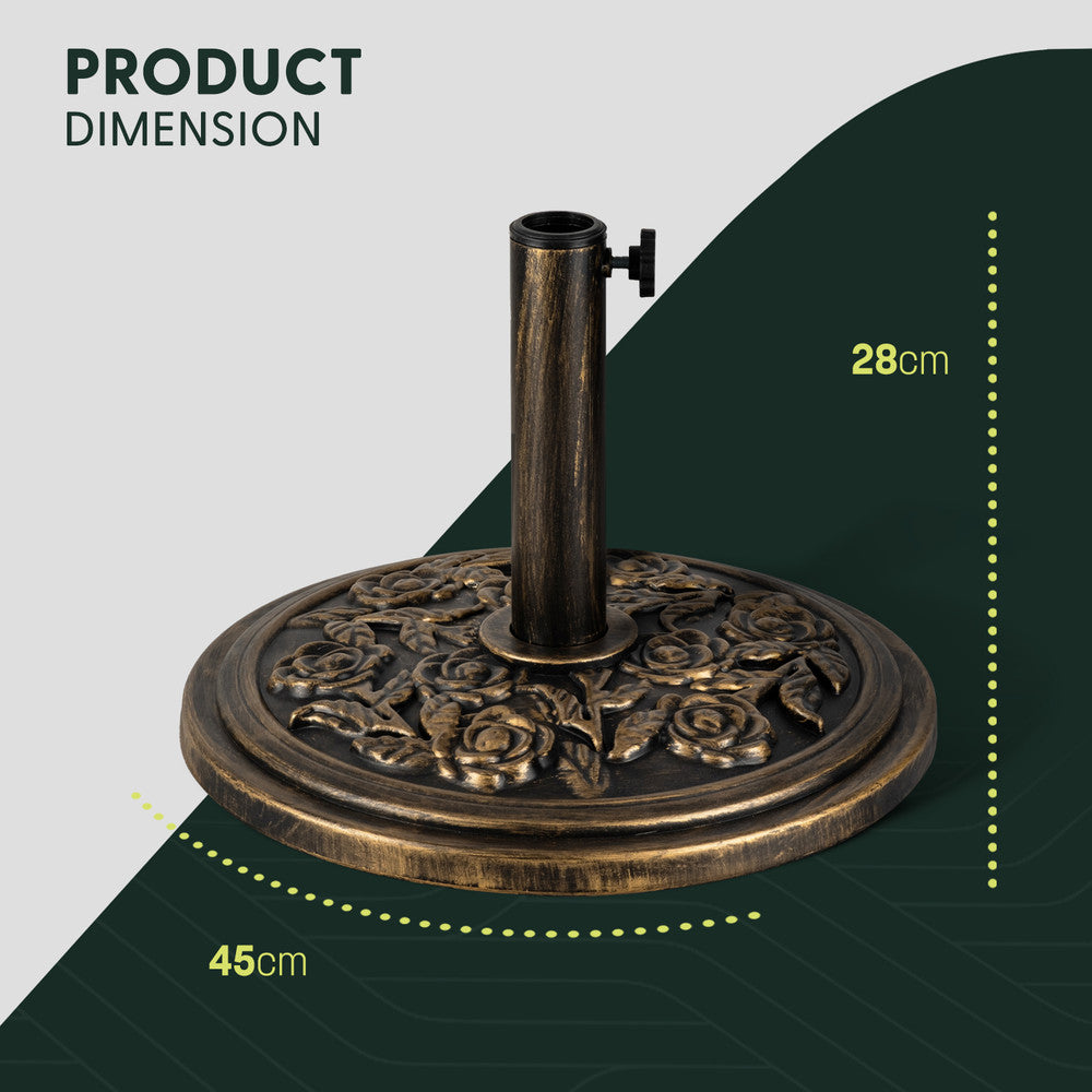 Cast Iron Effect Parasol Base with Floral Pattern – image 2