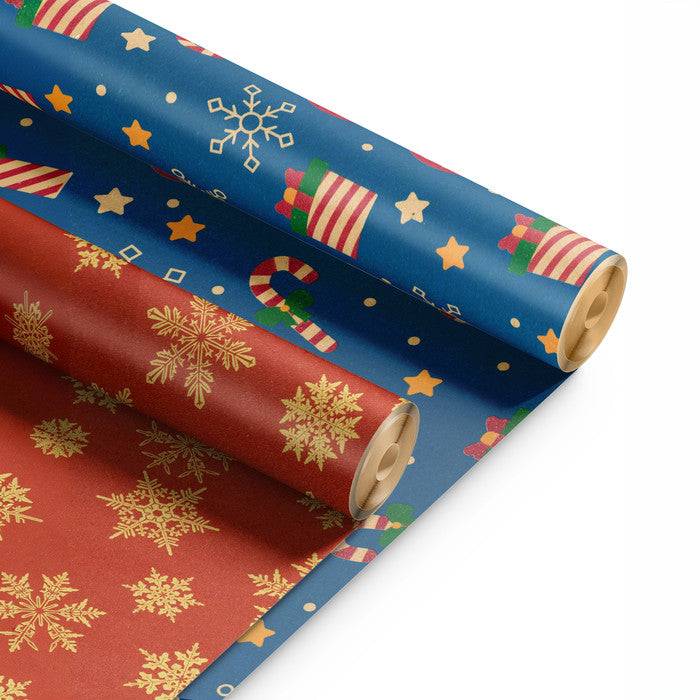 Kraft & Co Christmas Wrapping Paper Roll, 2 Pack