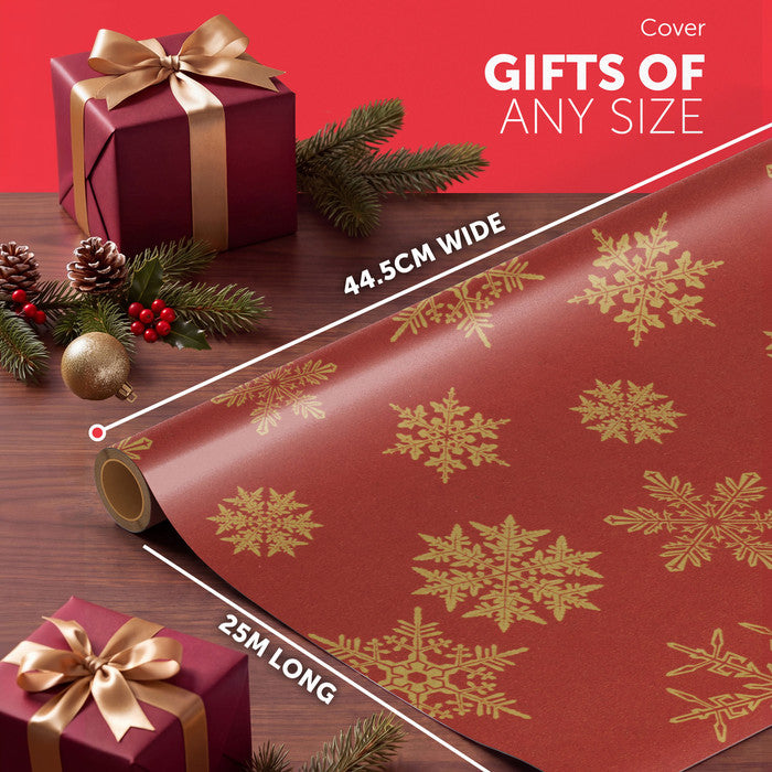 Kraft & Co Christmas Wrapping Paper Roll, 2 Pack