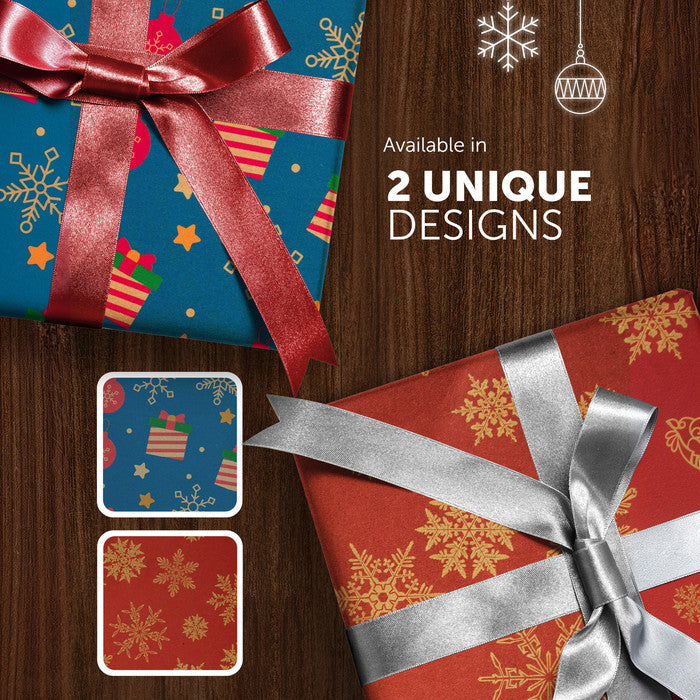 Kraft & Co Christmas Wrapping Paper Roll, 2 Pack