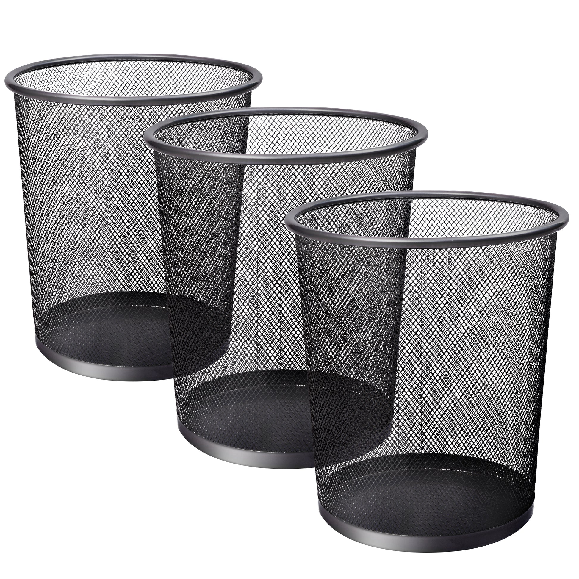 Round Mesh Trash Can - Metal Waste Bin for Home & Office – image 8