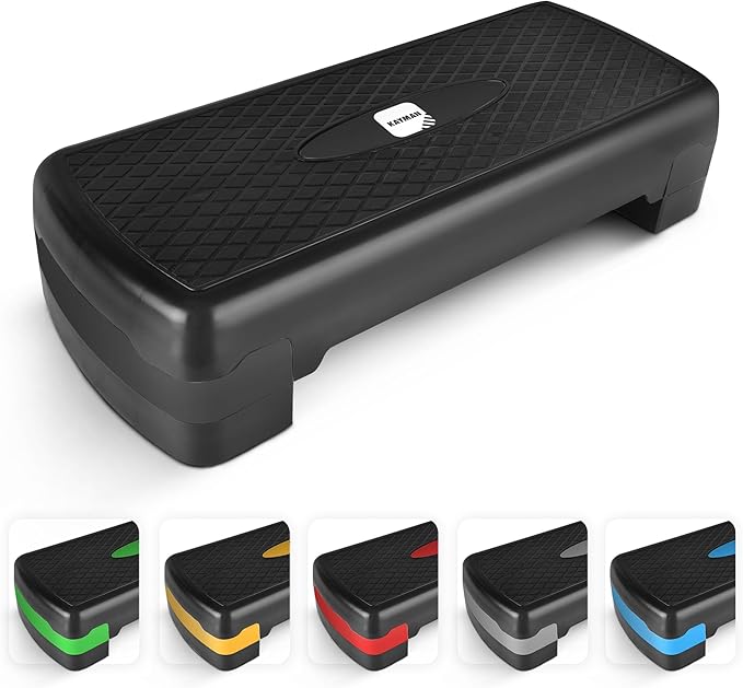 KAYMAN Exercise Stepper – Adjustable Fitness Step Platform for Home & Gym Workouts | Ideal for Aerobics, Cardio, Weights, Yoga | 2 Level Heights