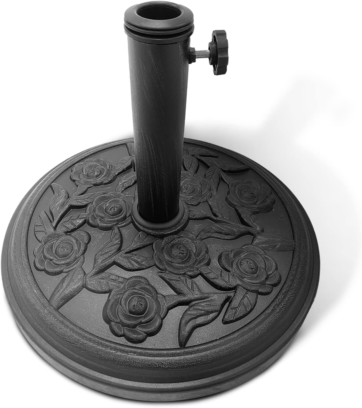12kg Cast Iron Effect Parasol Base with Floral Pattern