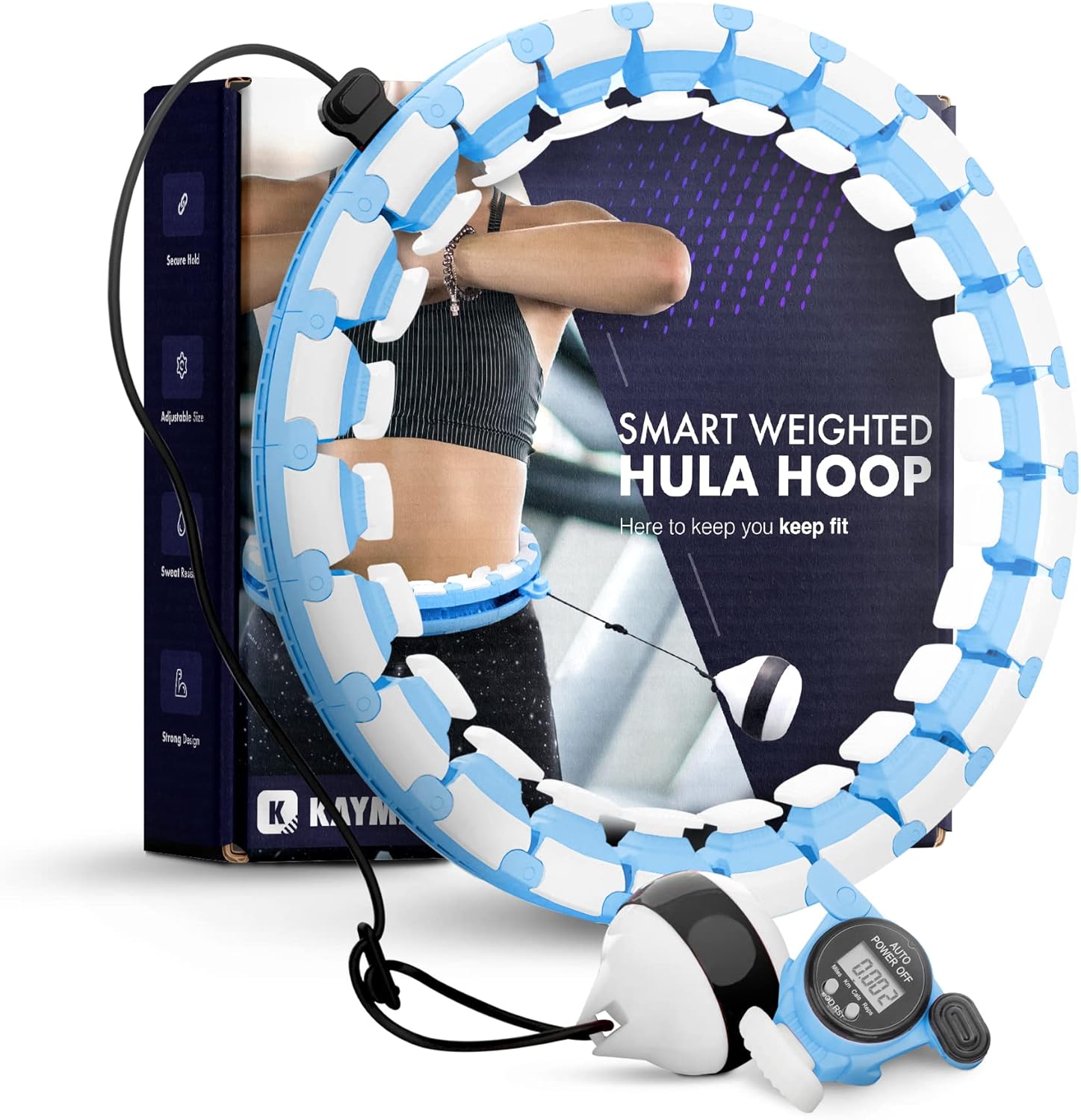 Kayman Hula Hoop Pro: 24-Section Weighted Ring with 360° Auto-Spinning Ball for Fitness, Massage, and Weight Loss – image 6