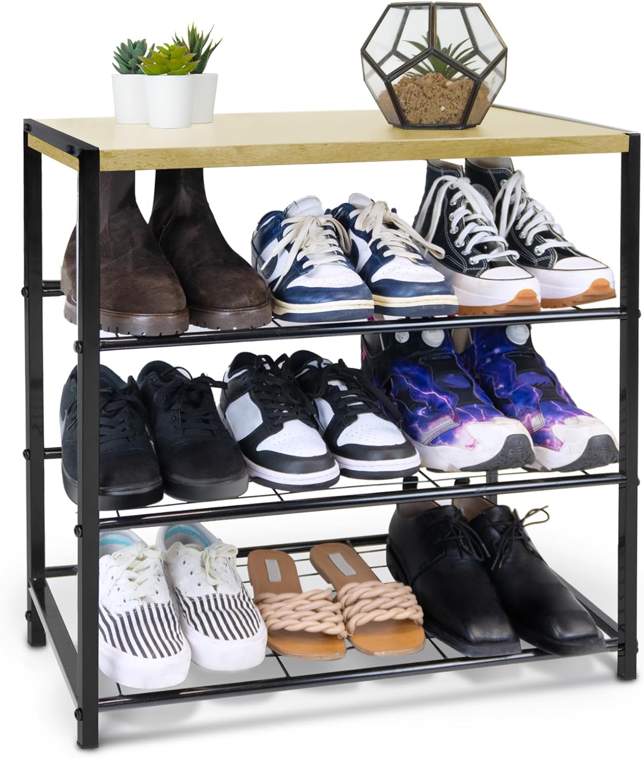 4-Tier Shoe Rack with Shelf – image 2