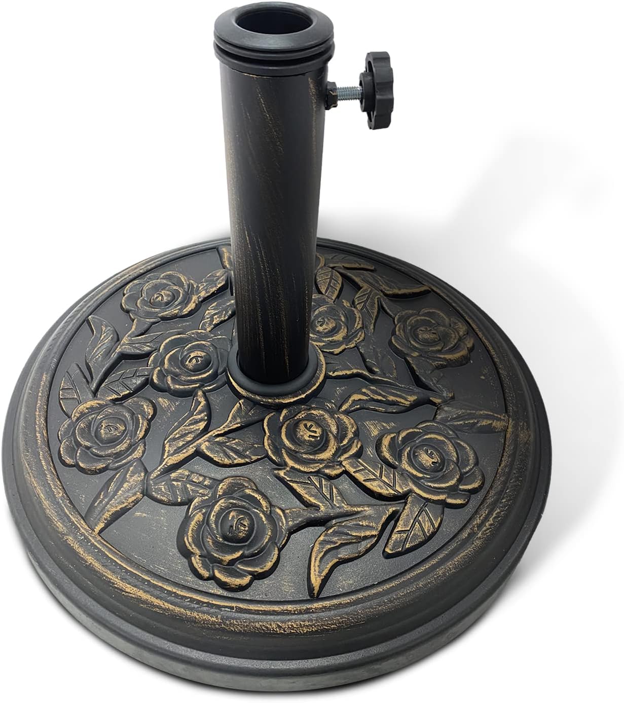 12kg Cast Iron Effect Parasol Base with Floral Pattern – image 2