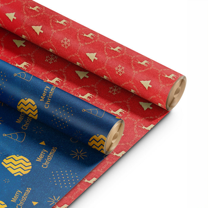 Kraft & Co Christmas Wrapping Paper Roll, 2 Pack