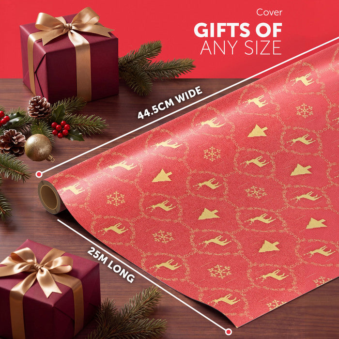 Kraft & Co Christmas Wrapping Paper Roll, 2 Pack