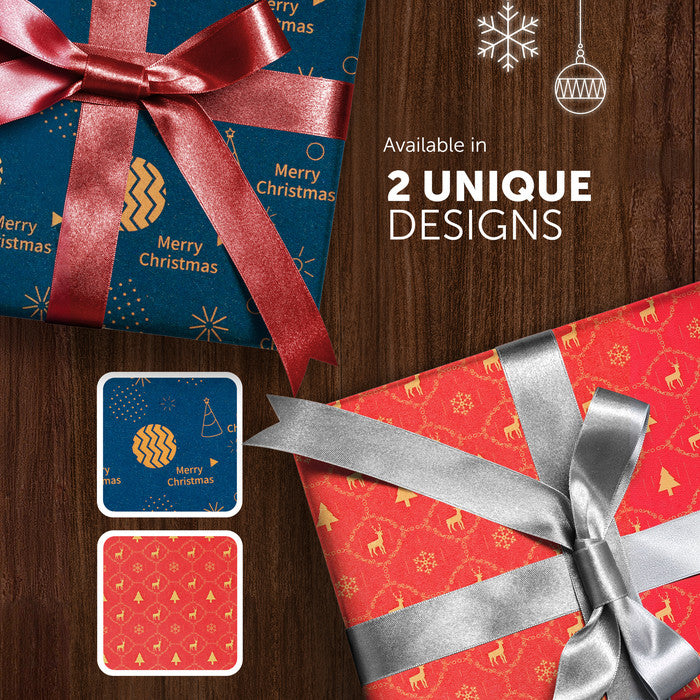 Kraft & Co Christmas Wrapping Paper Roll, 2 Pack