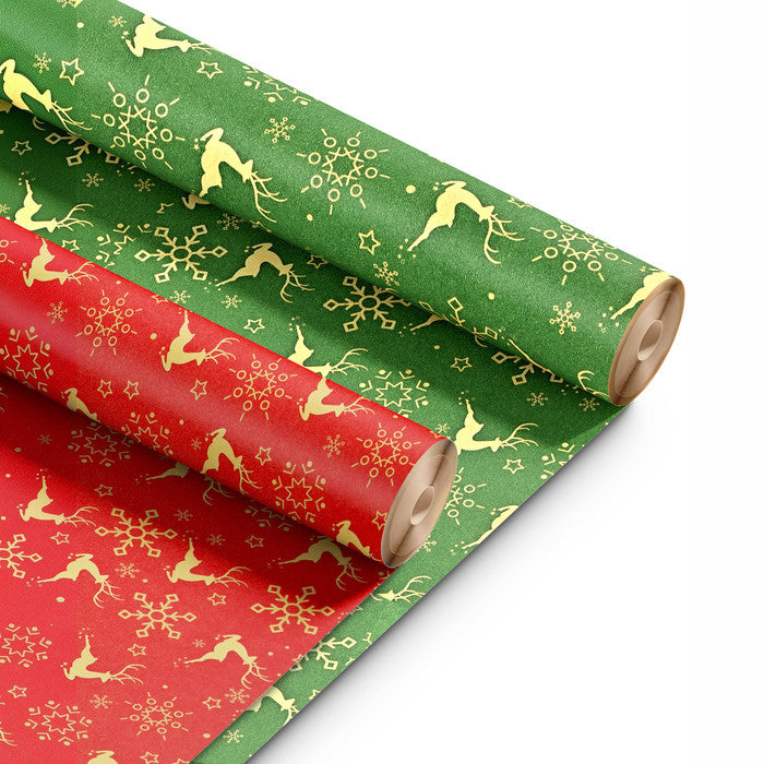 Kraft & Co Christmas Wrapping Paper Roll, 2 Pack