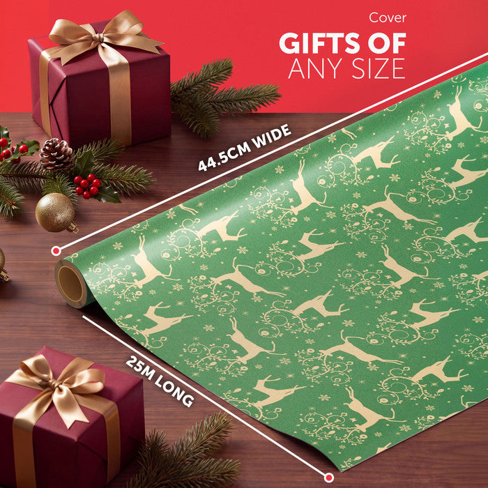 Kraft & Co Christmas Wrapping Paper Roll, 2 Pack