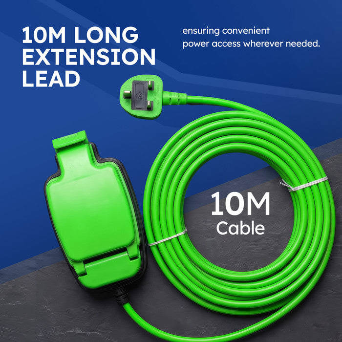 Desiretech - 10m / 15m Weatherproof Extension Cable - with Sockets - 13 Amp Outdoor Lead - Waterproof IP54 - Durable Green Cable for Garden, Outdoor Equipment & Power Tools - Flexible & Heavy Duty Design - secondary image