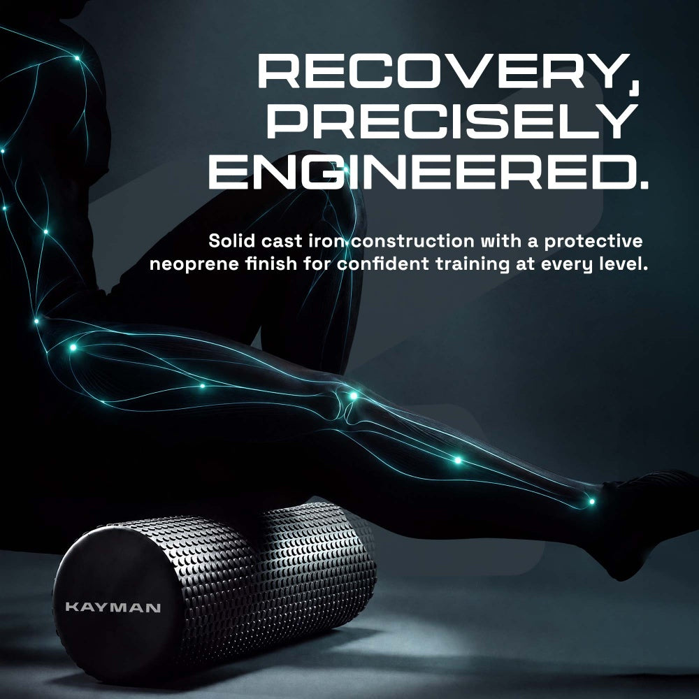 KAYMAN Sports Foam Roller – Deep Tissue Muscle Tension Relief & Circulation Boost | Portable & Lightweight Self Massager for Back, Legs, Gym, Pilates & Yoga | EVA Foam - 44.5cm