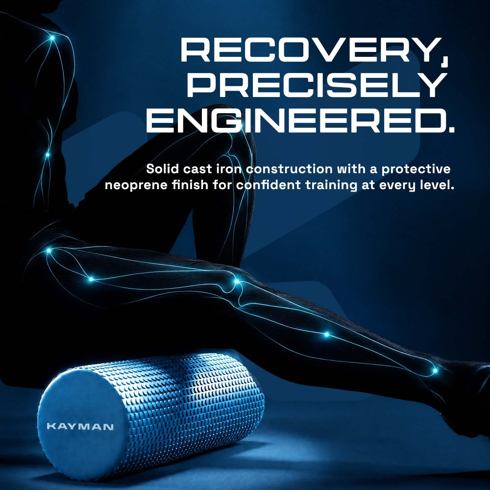 KAYMAN Sports Foam Roller – Deep Tissue Muscle Tension Relief & Circulation Boost | Portable & Lightweight Self Massager for Back, Legs, Gym, Pilates & Yoga | EVA Foam - 44.5cm