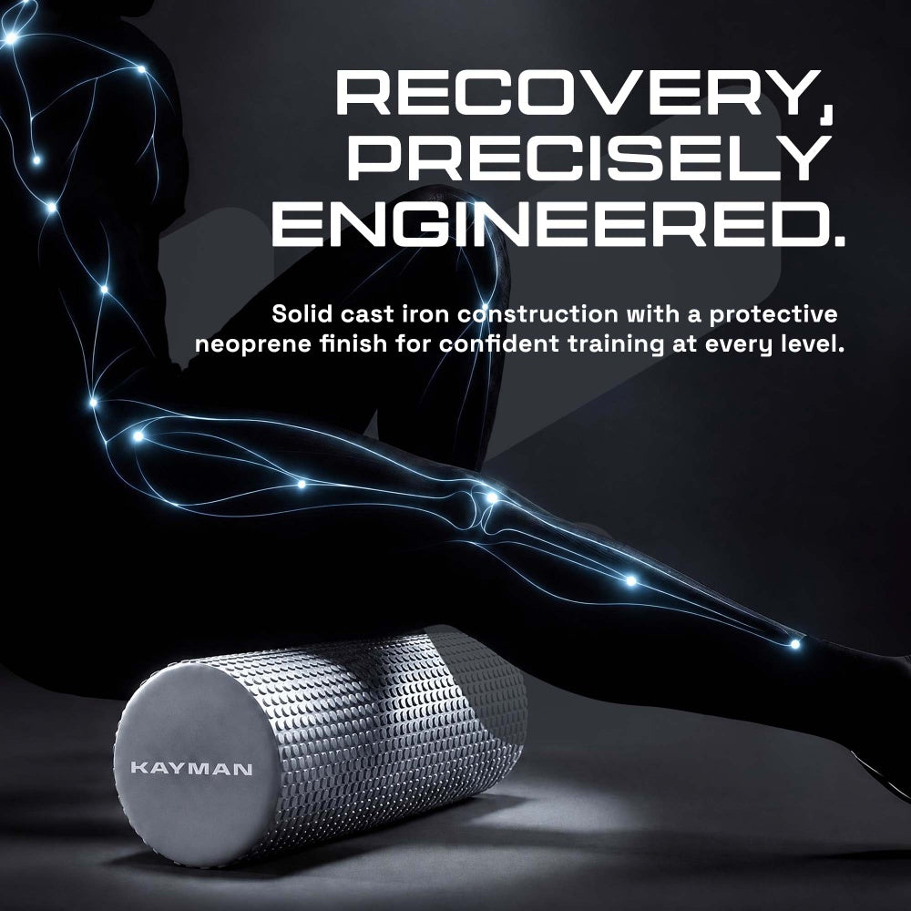 KAYMAN Sports Foam Roller – Deep Tissue Muscle Tension Relief & Circulation Boost | Portable & Lightweight Self Massager for Back, Legs, Gym, Pilates & Yoga | EVA Foam - 44.5cm