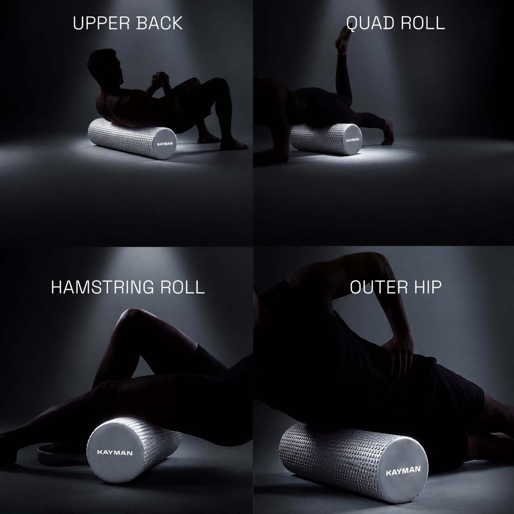 KAYMAN Sports Foam Roller – Deep Tissue Muscle Tension Relief & Circulation Boost | Portable & Lightweight Self Massager for Back, Legs, Gym, Pilates & Yoga | EVA Foam - 44.5cm