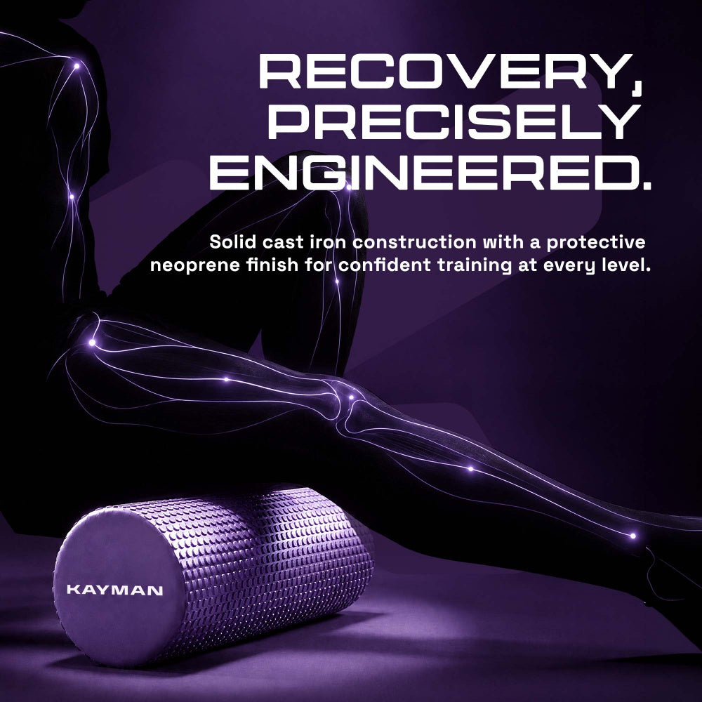KAYMAN Sports Foam Roller – Deep Tissue Muscle Tension Relief & Circulation Boost | Portable & Lightweight Self Massager for Back, Legs, Gym, Pilates & Yoga | EVA Foam - 44.5cm
