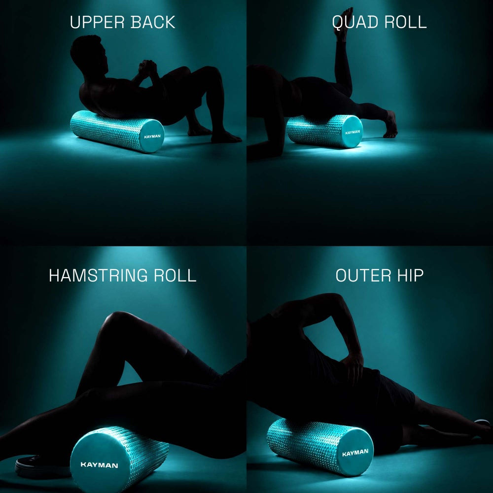KAYMAN Sports Foam Roller – Deep Tissue Muscle Tension Relief & Circulation Boost | Portable & Lightweight Self Massager for Back, Legs, Gym, Pilates & Yoga | EVA Foam - 44.5cm