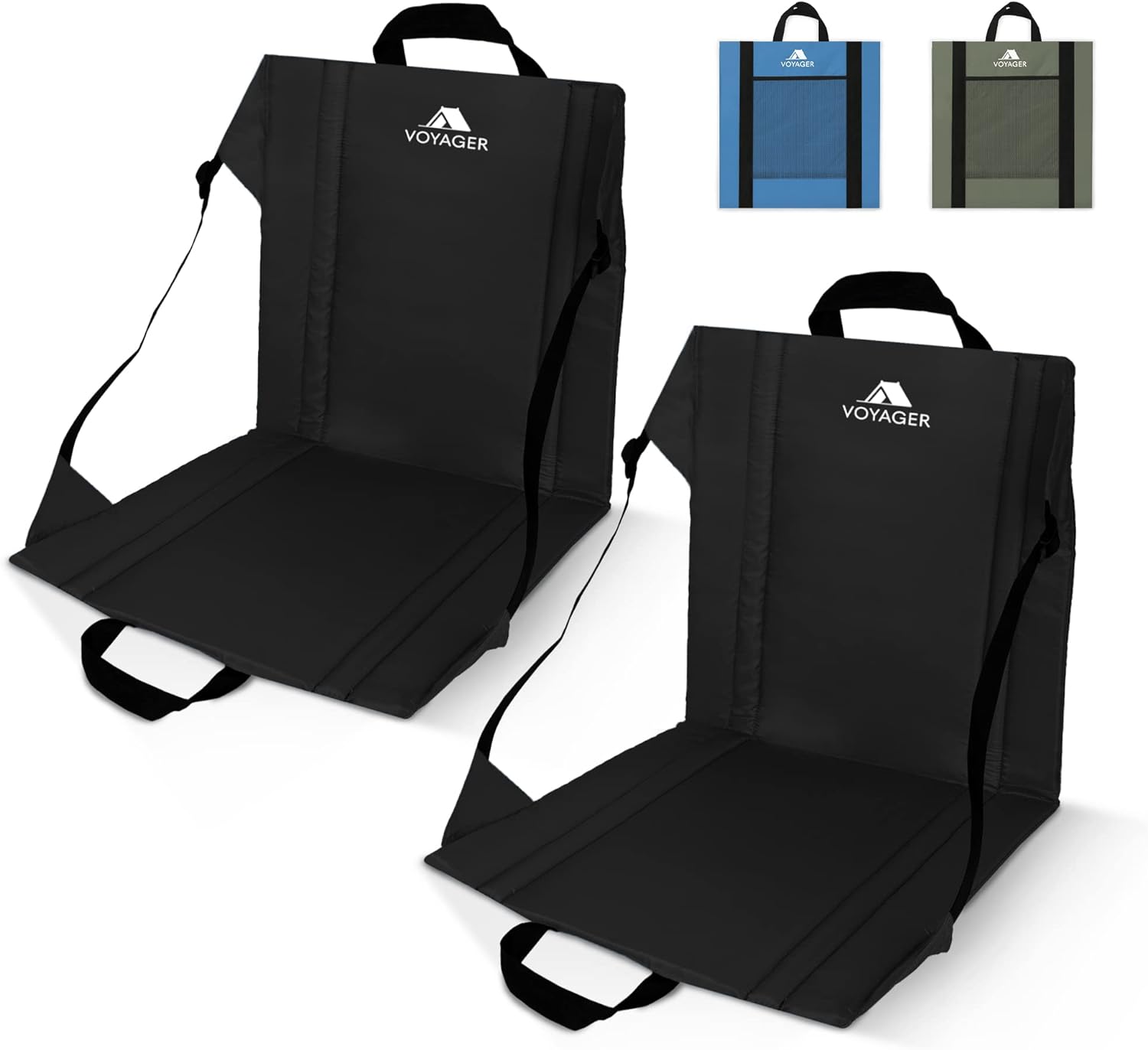 Voyager folding camping chair 2-pack with carry handle – lightweight portable outdoor seat for UK camping and festivals