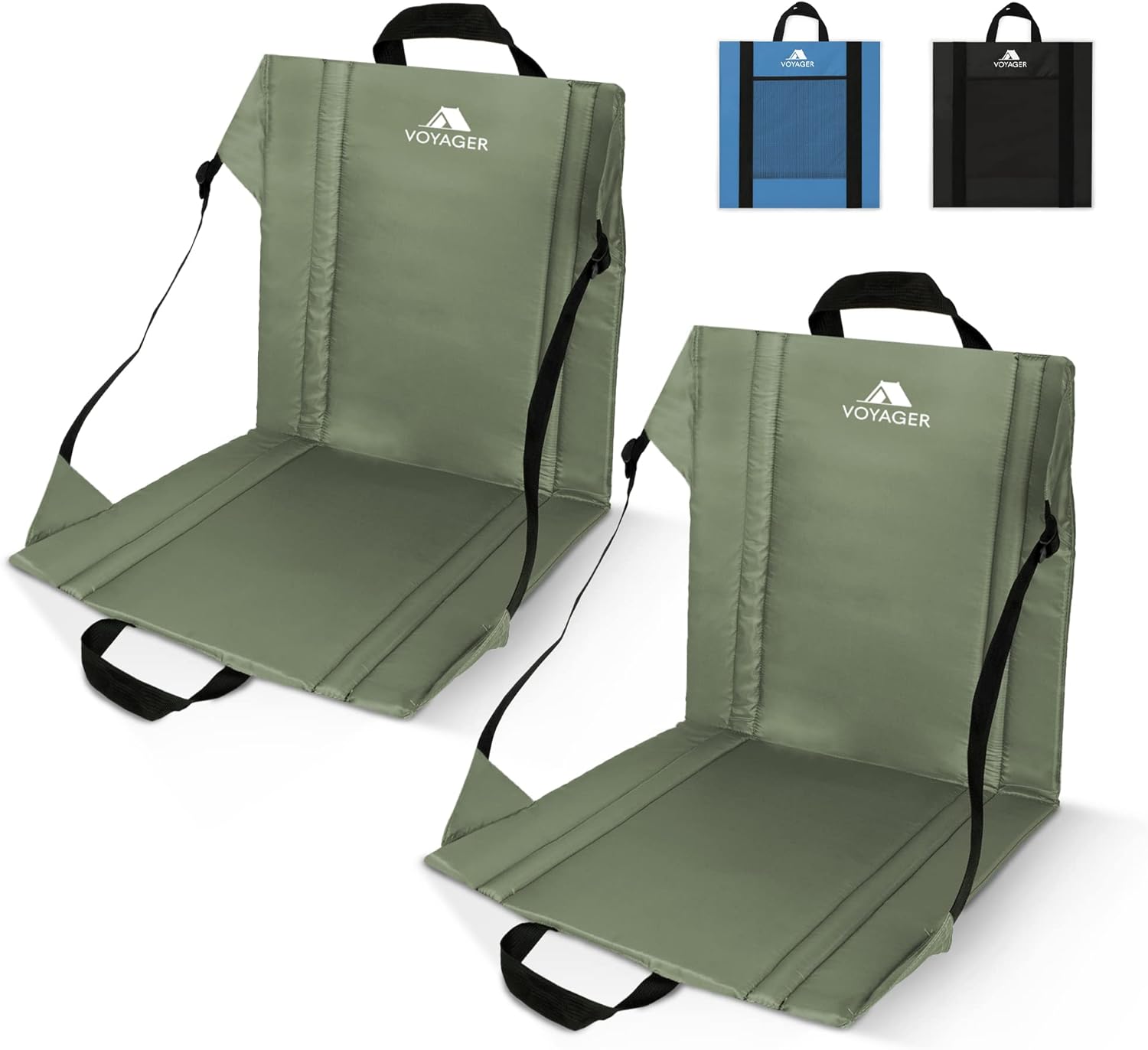 Folding camping chair 2-pack unfolded 44x42.5x44cm – high-density foam seat for fishing, beach and hiking