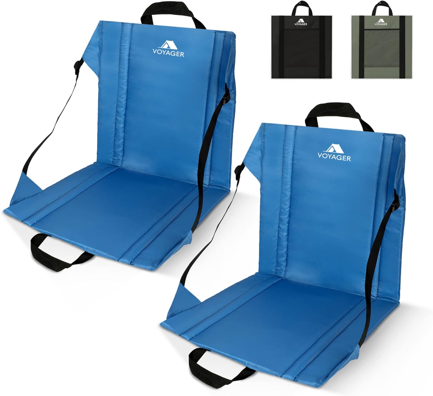 Voyager folding camping seat 2-pack with mesh storage pocket – compact and portable for outdoor adventures UK
