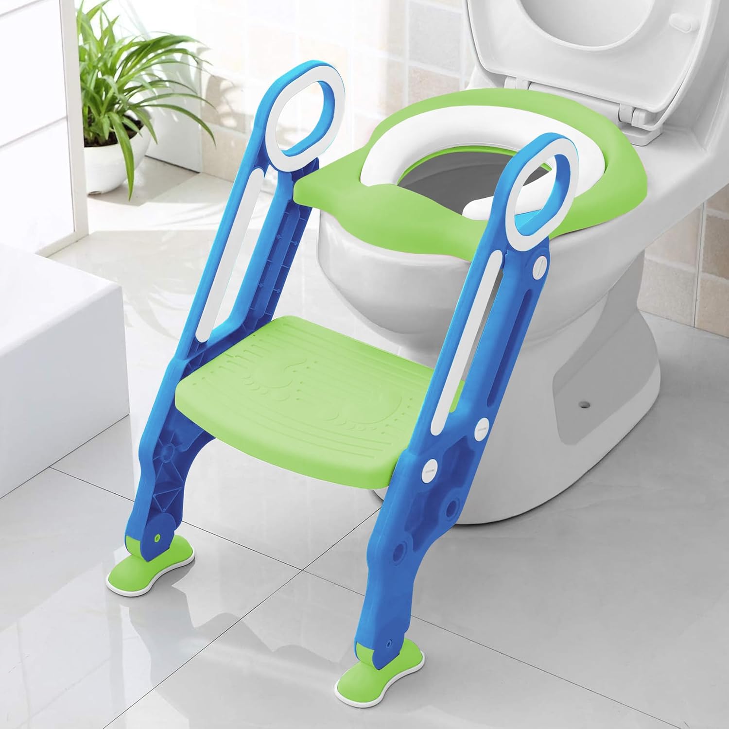 Keplin Adjustable Kids Potty Training Seat with Step Stool Soft Padd