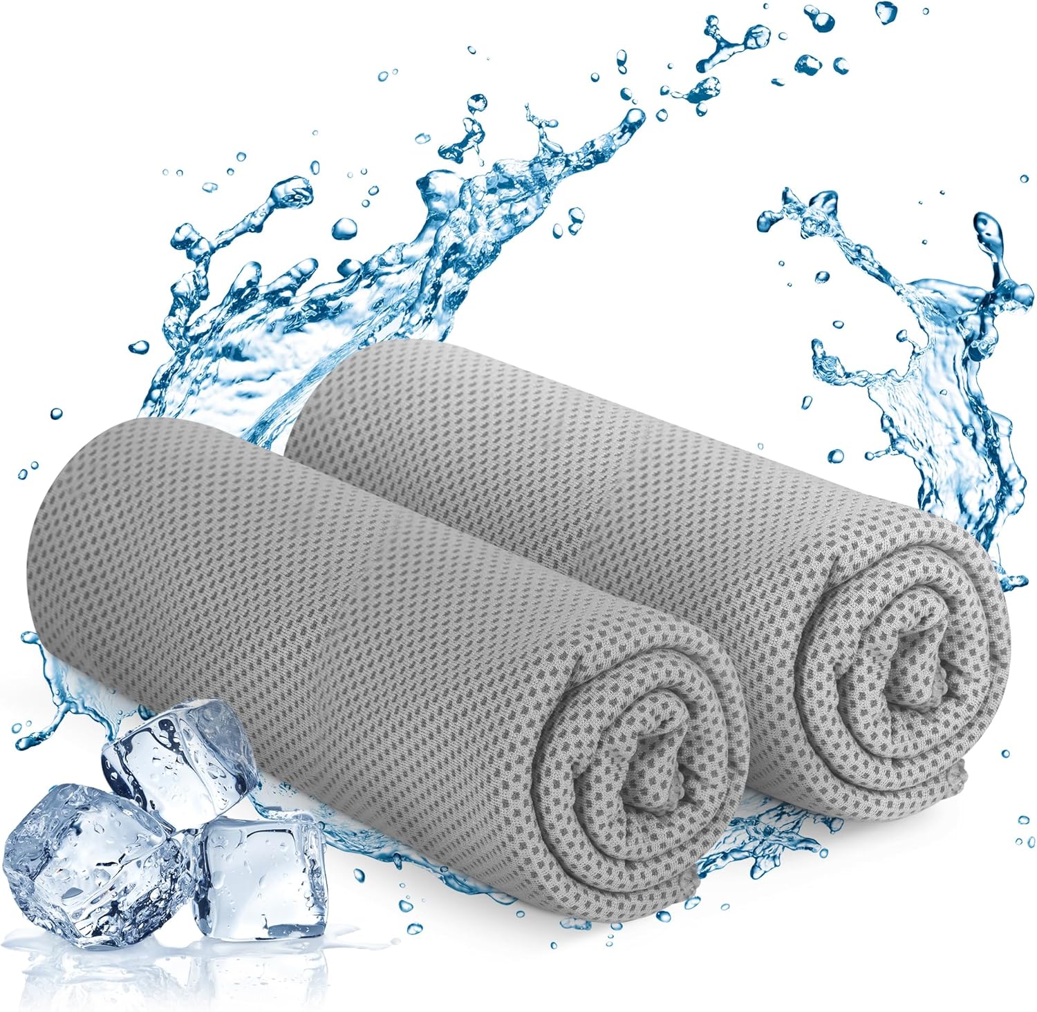 KAYMAN Cooling Gym Towel 2-Pack: Light Blue Microfiber (120x35cm) - Quick-Dry, Soft & Breathable Towel for Yoga, Golf, Running, Hiking & Workout – image 3