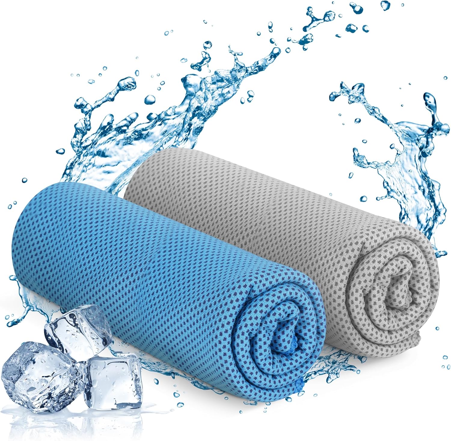 KAYMAN Cooling Gym Towel 2-Pack: Light Blue Microfiber (120x35cm) - Quick-Dry, Soft & Breathable Towel for Yoga, Golf, Running, Hiking & Workout – image 5