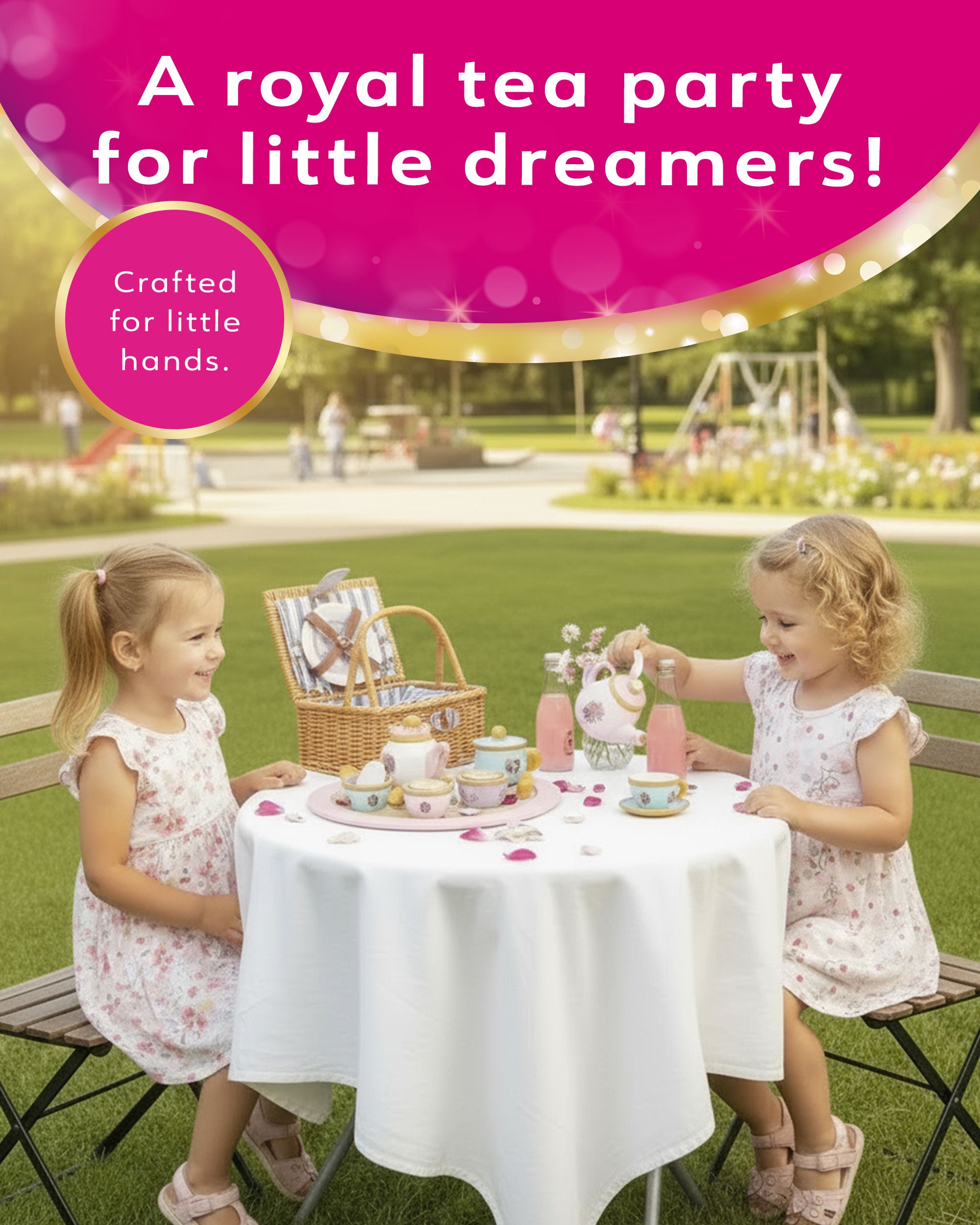 Disney Princess Wooden Afternoon Tea Party Set - 16 Piece Pretend Play Set – FSC Certified Eco-Friendly Toy for Kids Aged 3+