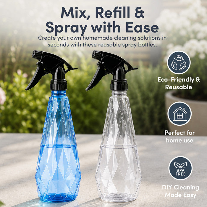 Water Spray Bottles 600ml Mist & Stream - 2 Pack