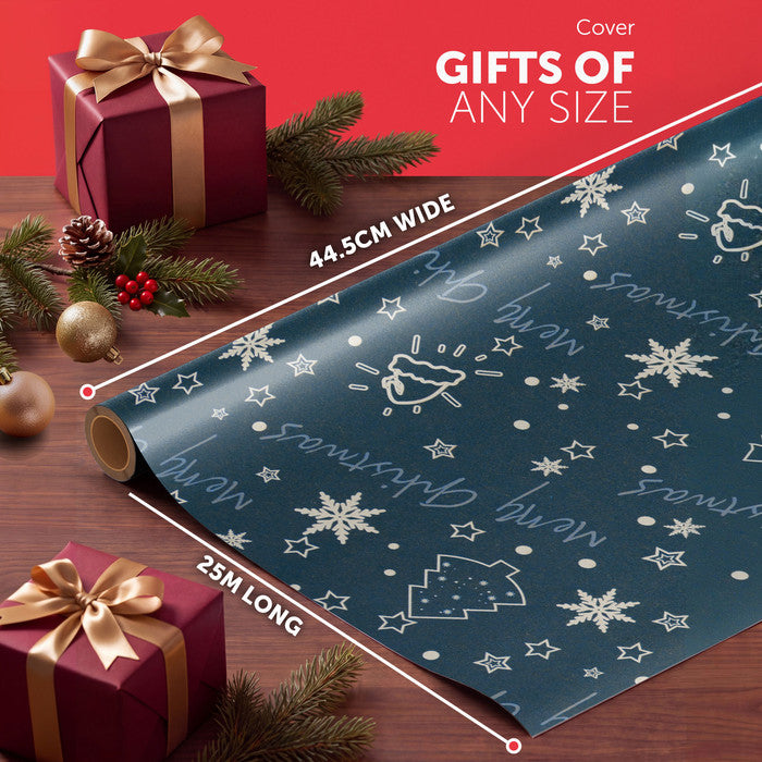Kraft & Co Christmas Wrapping Paper Roll, 2 Pack