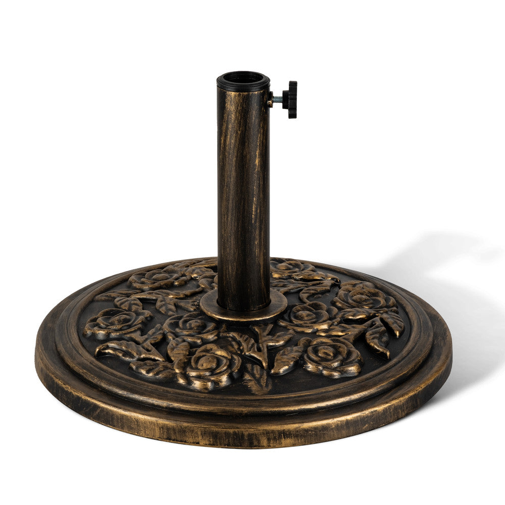 Cast Iron Effect Parasol Base with Floral Pattern