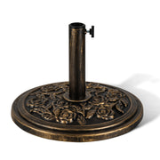 9kg Cast Iron Effect Floral Parasol Base Stand – Bronze Garden Parasol Weight UK