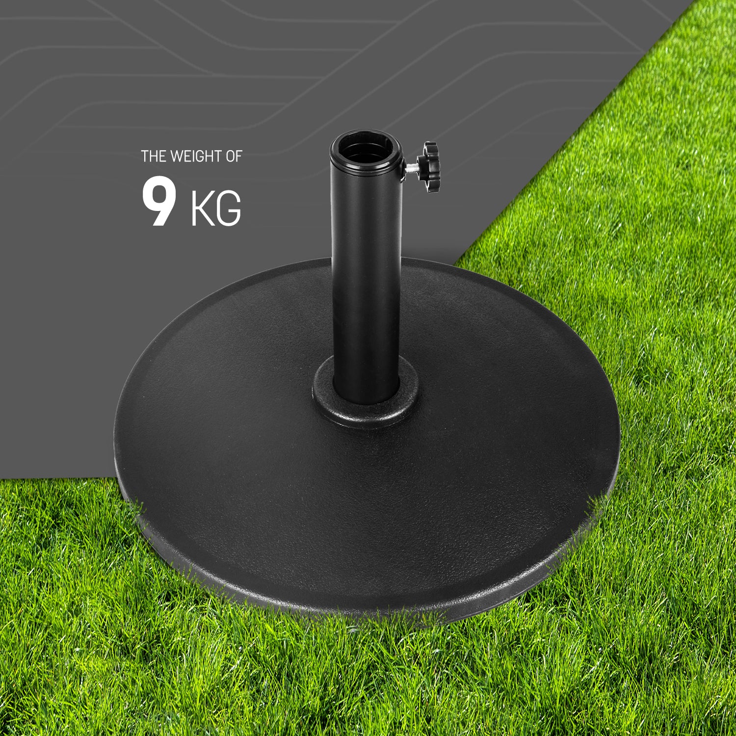 KEPLIN Cast Iron Effect Parasol Base – Heavy Duty Metal Garden Patio Furniture Stand for Umbrella, Canopy, Gazebo, Awning
