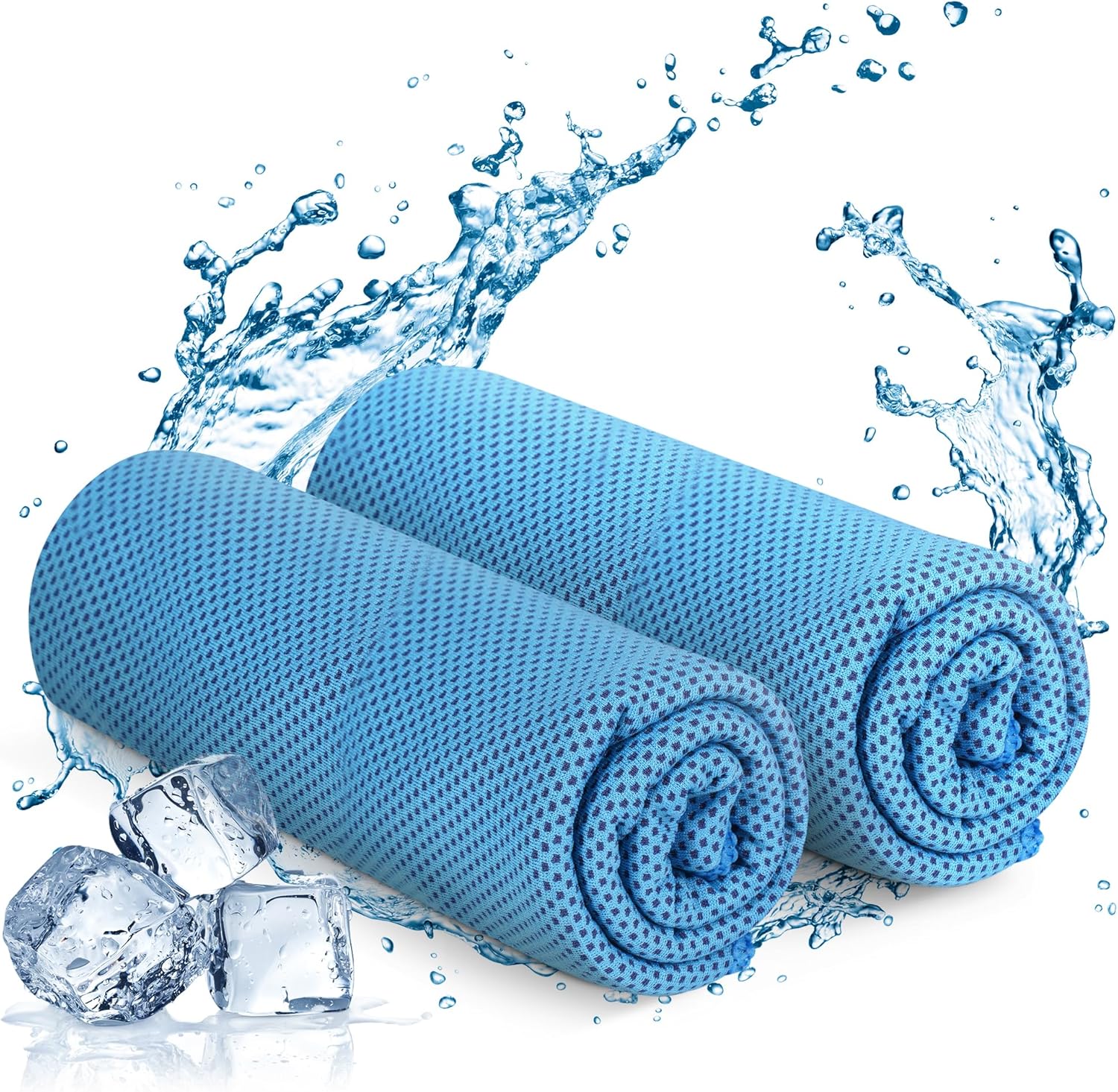 KAYMAN Cooling Gym Towel 2-Pack: Light Blue Microfiber (120x35cm) - Quick-Dry, Soft & Breathable Towel for Yoga, Golf, Running, Hiking & Workout – image 17