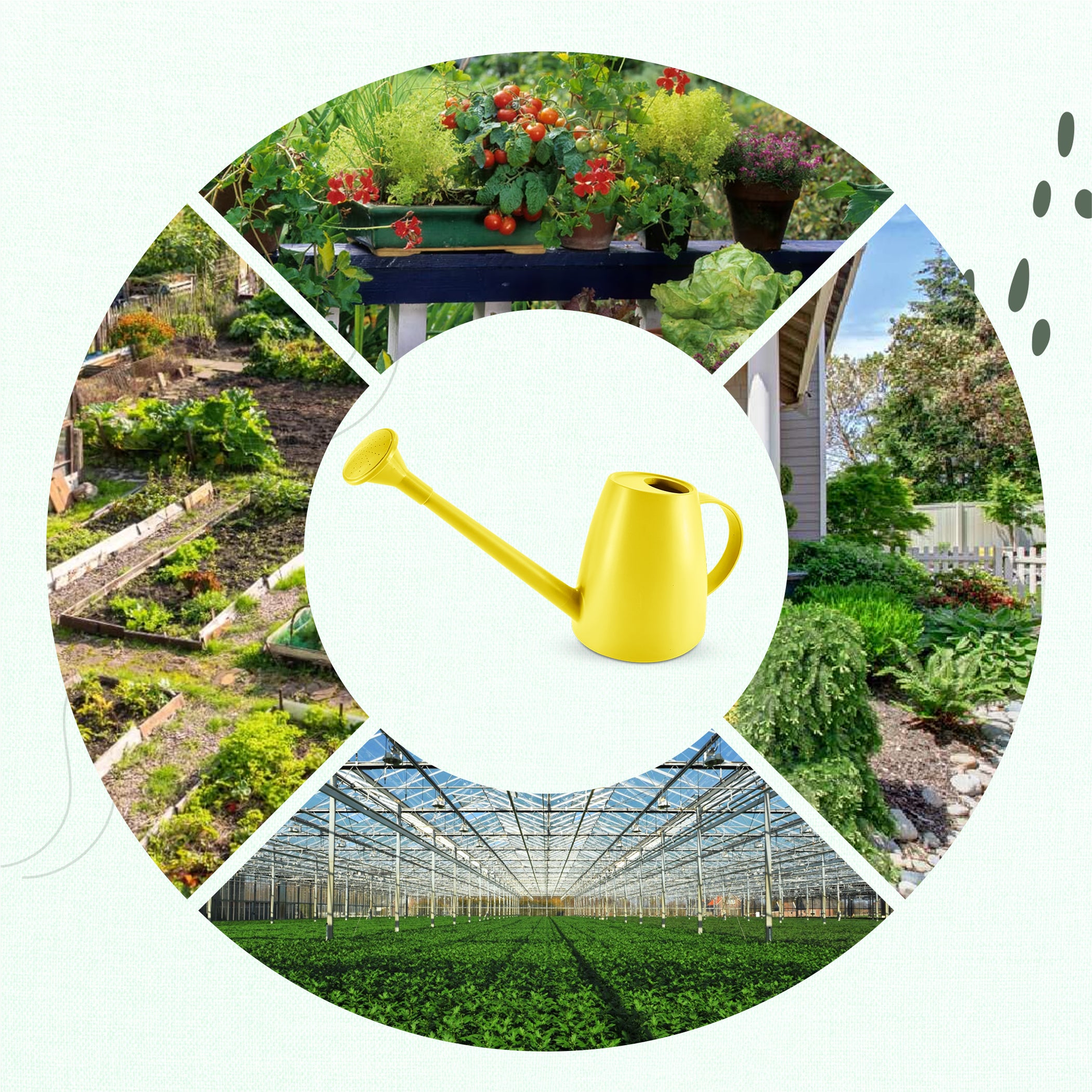 Keplin - 1.8L Plastic Watering Can with Plastic Sprinkler Rose - Durable Garden Watering Jug for Plants & Flowers - Easy Pour Outdoor & Indoor Watering Can