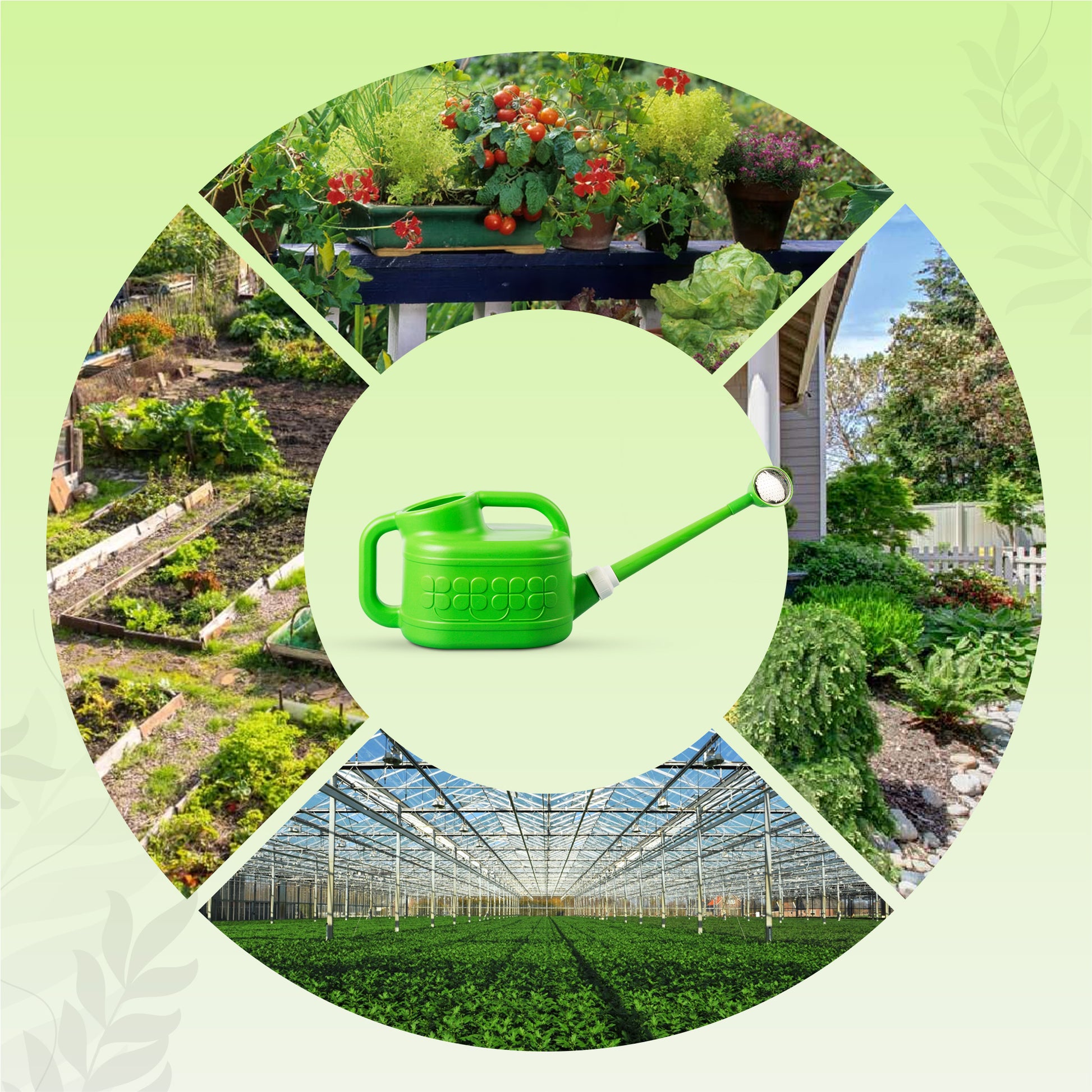 8L Plastic Watering Can with Stainless Steel Sprinkler Rose