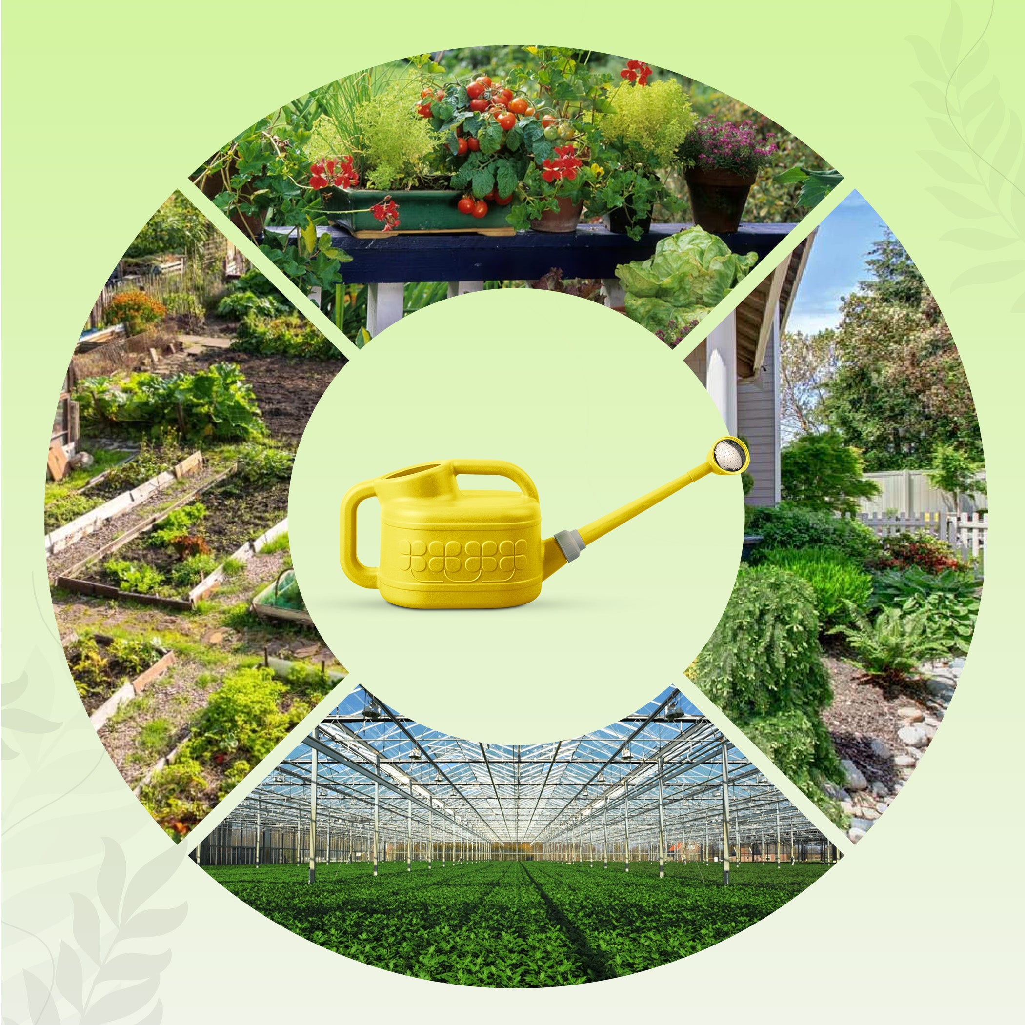 Keplin - 8L Plastic Watering Can with Stainless Steel Sprinkler Rose - Durable Garden Watering Jug for Plants & Flowers - Easy Pour Outdoor & Indoor Watering Can