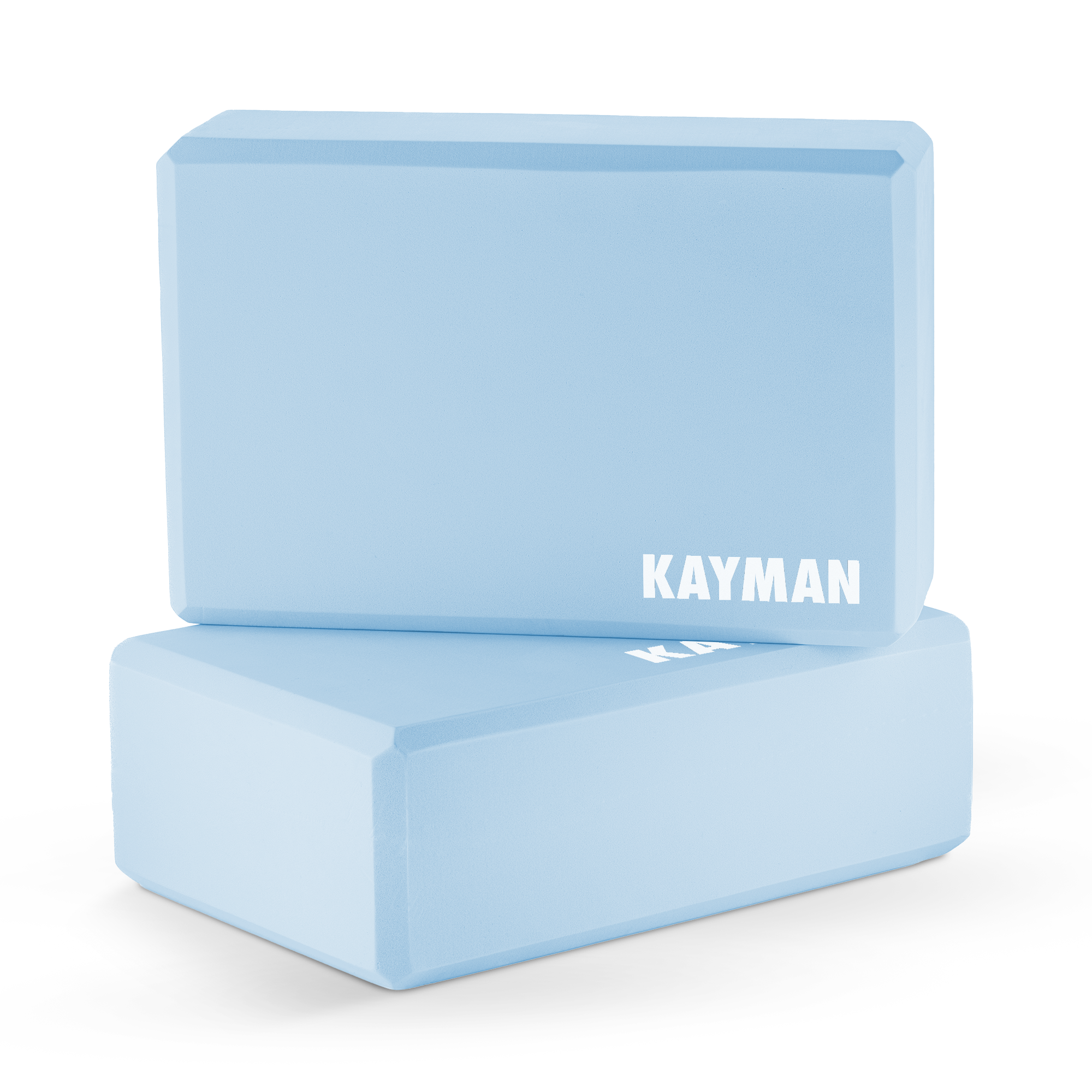 Kayman Yoga Block 2-Pack - Durable EVA Foam Blocks with Non-Slip Surface - Lightweight, Portable, and Ideal for Improving Flexibility, Balance & Alignment