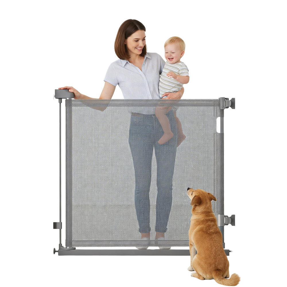 Kidoola Retractable Baby Gate, Mesh Stair & Doorway Safety Gate for Toddlers and Pets, 86cm Tall Extends to 140cm Wide, Space Saving Child Safety Barrier, One Handed Operation for Hallways/Indoor Use – image 2