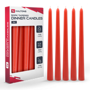 Haltons Tapered Dinner Candles - 50pk - 7-Hour Burn Time Dinner Candles, Unscented, Non-Drip & Smoke Free